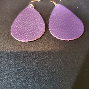 Leather drop earrings. Brand new